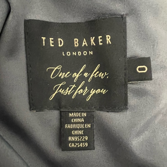 Ted Baker gray multicolor fitted midi dress size 00 Anaste Mirror Minerals Print - Picture 9 of 12